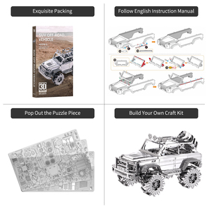Nouveauté cadeaux <span class=keywords><strong>Piececool</strong></span> véhicule voiture modèles Kit de construction casse-tête 3D Puzzle anniversaire jouets bricolage artisanat Kits SUV voiture modèle Kits - Product Image 3