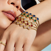 Bracelet en acier inoxydable 316 plaqué or 18 carats avec zircon incrusté en forme de cœur, unisexe, inspiré d'Instagram, minimaliste, vente en gros