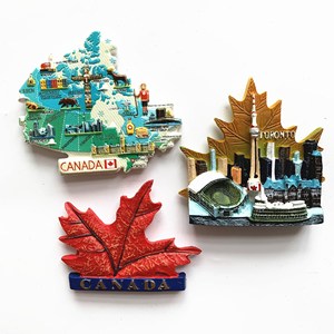 Imán de Resina 3D Ecológico Personalizado para Refrigerador, Recuerdo de Viaje Hecho a Mano, Mapa de Lugares Emblemáticos de la Ciudad, Canadá, Decoración para el Hogar u Oficina, Regalo de 7 cm - Product Image 1