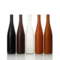 Bouteille en verre transparent de 750 ml pour spiritueux, extra flint, 700 ml, pour whisky, vin, spiritueux, avec bouchon en liège, pour emballage de distillerie
