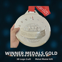 Médailles sportives personnalisées en métal 3D avec logo, pour vainqueurs de compétition, en gros, en or, argent, cuivre, médailles d'honneur, souvenirs, cadeaux
