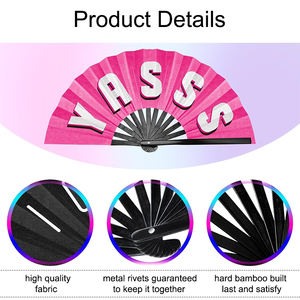 Nuovo Arrivo Stile Trendy Regalo Festivo Iconico Cinese in Bambù Grande Ventaglio Pieghevole da 13 <span class=keywords><strong>Pollici</strong></span> con Suono per Feste Danzanti - Product Image 3