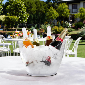 High Quality Large Capacity Custom Plastic Ice <strong>Bucket</strong> Modern Clear Champagne Wine <strong>Bucket</strong> for Parties - Product Image 5