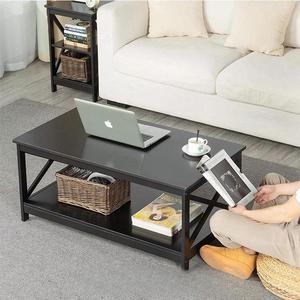 Bàn cà phê 2 lớp hiện đại đặt màu tùy chỉnh dễ dàng lắp ráp kim loại hàng đầu chân thép cán nguội cho khách sạn tiếp tân phòng khách - Product Image 6