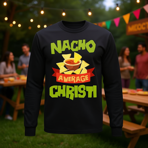 T-shirt à manches longues avec nom personnalisé Nacho Average Christi - Product Image 3