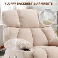 Fauteuil inclinable VANBOW avec massage et chaleur, canapé simple moderne pour home cinéma avec 2 porte-gobelets