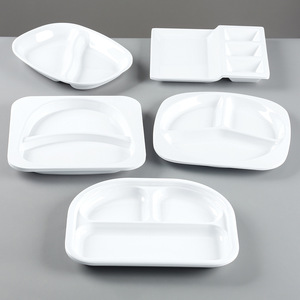 <b>Melamine</b> tableware <b>plates</b>, catering-specific three-compartment snack <b>plates</b>, imitation porcelain cold dish platters, braised - Product Image 2