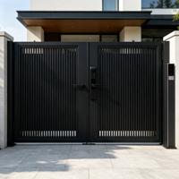 Portail de Villa à Double Battant en Alliage d'Aluminium Style Chinois Moderne Minimaliste à Commande Manuelle Modèle Chunyue 0336