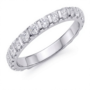 Anillo Apilable de Eternidad con Diamantes de Laboratorio de Corte Brillante Redondo, Chapado en Oro de 18K y 14K, Joyería Fina OEM ODM, Anillo de Plata de Ley 925 - Product Image 1
