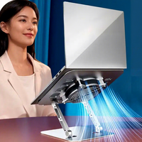 Nuevo Soporte Portátil de Aluminio para Laptop 2026 con Ventilador, Altura Ajustable, Ergonómico, para Escritorio