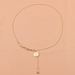 قلادة دب جديدة فضية 925 حلي للأطفال سترة نسائية مطلية بالذهب قلادة عنق ورقية قلادة ضيقة للنساء - Product Image 5