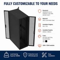 Armoire serveur robuste en acier SPCC 1600 kg, 42U 47U, rack 19 pouces, avec ventilation optimisée (77,85 %), pour serveurs Blade et stockage SAN