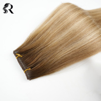 Cheveux vierges chinois de qualité supérieure, coupés et alignés, lisses et soyeux, double trame, tissés à la main, couleurs variées, vente en gros directe d'usine