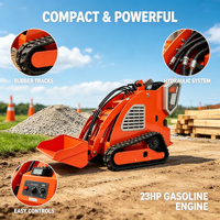 Chargeuse compacte sur pneus avec plateforme ouverte et commandes manuelles et au pied pour les applications de construction, d'agriculture et de démolition légère