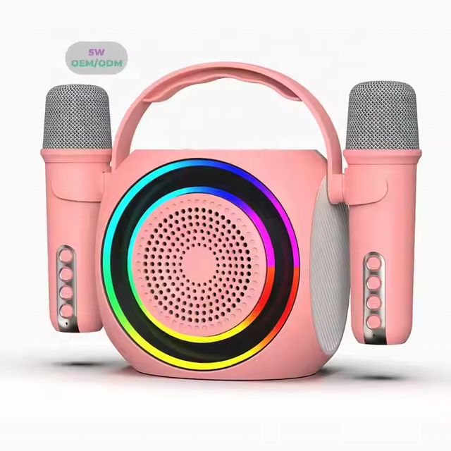 RGB Mini Wireless Speaker Integrated Audio Waterproof Portable Microphone for Home Karaoke Kids Parties Indoor Relaxation