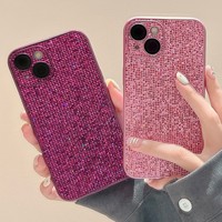 Étui de téléphone de luxe scintillant avec protection d'écran pour objectif d'appareil photo pour iPhone 11 12 13 14 15 Plus 16 17 Pro Max