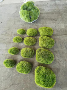 ミックスサイズ軽量セラミック製模擬モスストーン人工石ボールグリーン植物、家庭菜園植木鉢装飾用 - Product Image 4