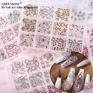 Décoration d'ongles 3D en strass et alliage, motif cerise, ours, papillon, cœur Kawaii, breloque de luxe en acrylique pour nail art - Product Image 1