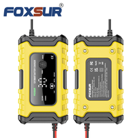 Chargeur de batterie FOXSUR 12V 6A à impulsions pour trottinette électrique, avec compensation de température pour la réparation des batteries au plomb de vélos électriques