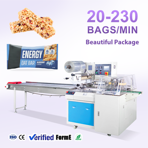 Machine d'emballage horizontale à flux direct d'usine, équipement d'emballage en forme de coussin pour chocolat, gaufrettes, bonbons, barres énergétiques - Product Image 1