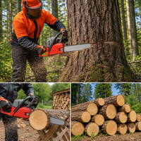 Tronçonneuse à essence 49,2 cm³ de 20 pouces, 3200W, robuste, pour bricolage, à longue portée, pour la foresterie, l'agriculture et la coupe de bois de chauffage, OEM