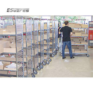 ढही लॉजिस्टिक परिवहन समायोज्य शेल्फ तार जाल धातु स्टील बहुक्रियाशील चल हाथ कार्ट्स ट्रॉली - Product Image 5