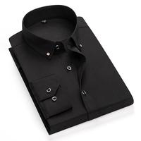 Kemeja Pria Slim Fit Warna Solid Profesional untuk Kantor Formal Lengan Panjang Berkualitas Tinggi Kemeja Pria Lengan Panjang Kancing Depan