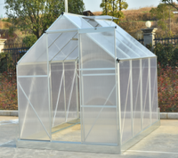 Grand tunnel de serre agricole monopente en acier galvanisé avec film PE transparent, ventilation latérale facile