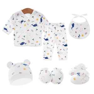 Set di 6 Pezzi per Neonati 0-6 Mesi, Abbigliamento in Cotone per Bambini e Bambine, Completo con Maglietta, Cappello e Pantaloni, Taglia Unica - Product Image 2