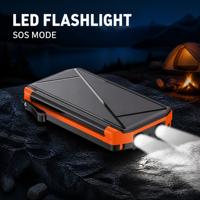 Nouvelle Banque d'alimentation solaire extérieure à charge rapide 20000mAh, grande capacité, chargeur portable, panneau solaire pliable, lampe torche LED (SOS)