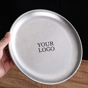 <span class=keywords><strong>Assiette</strong></span> Ronde en Métal Rétro Personnalisable avec Logo, Style Vintage, en Acier Inoxydable pour Steaks et Desserts – Idéale pour Restaurants et Hôtels - Product Image 3