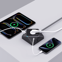 Prise de courant Cube EU avec USB PD 67W Charge plus rapide Prise électrique Smart Home de style moderne avec prise d'interrupteur de rallonge