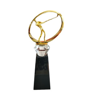 Metal Golfer Crystal <span class=keywords><strong>Golf</strong></span> com preto cristal base esportes troféu MH-NJ0557 - Product Image 1
