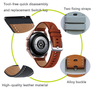 Correas de reloj inteligente de cuero transpirable de repuesto Upro Universal de 20 mm y 22 mm para Galaxy Watch3 de 45 mm/41 mm y para GT2 de 46 mm - Product Image 2