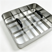 Ensemble de cuisson Tiramisu en acier inoxydable avec séparateur 9/12 grilles + moule rectangulaire, réutilisable pour cheesecake et mousse, idéal pour boulangerie et café