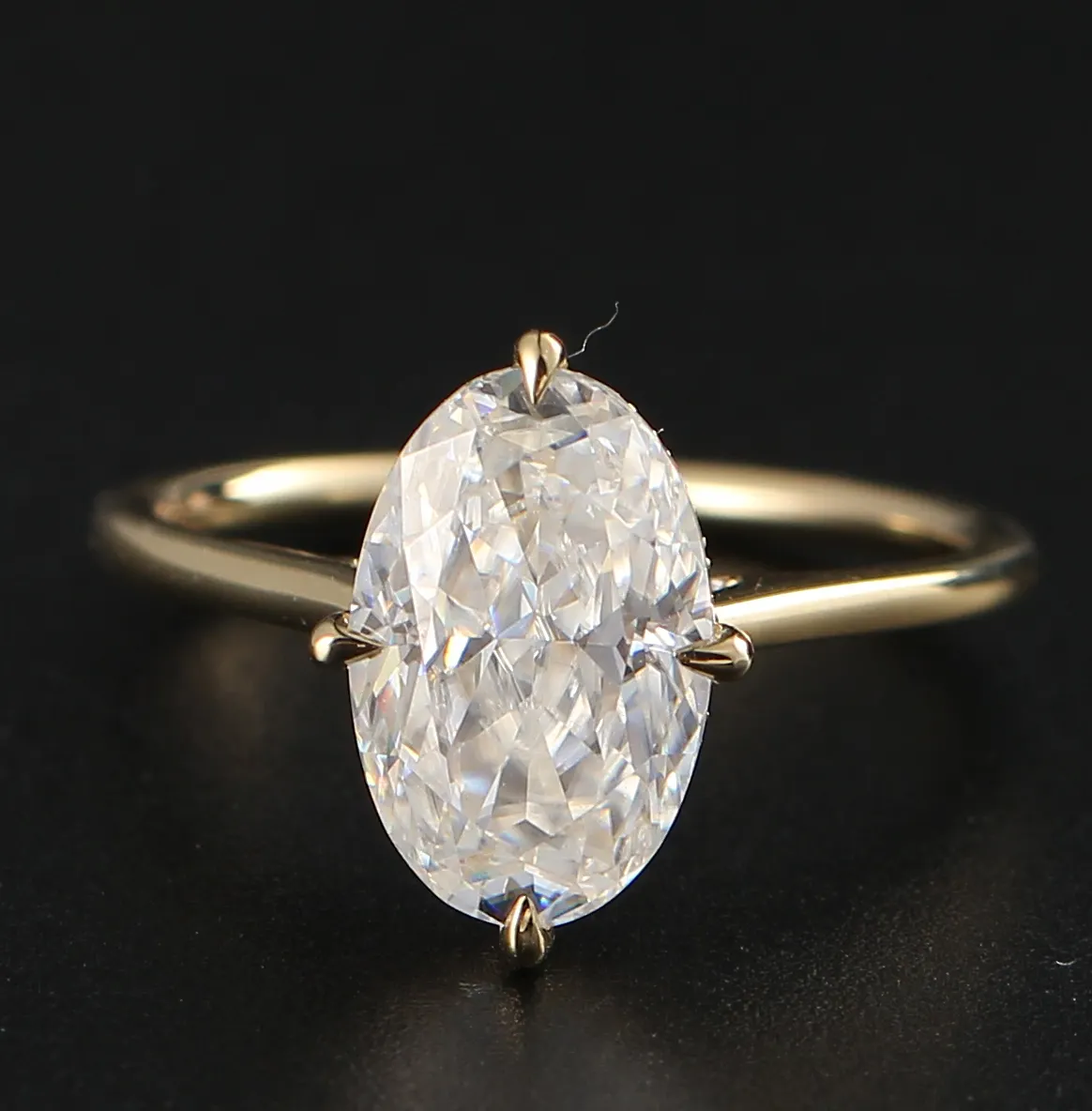 2 /3/4 Karat Pear Memotong Moissanite Cincin 18K Emas Platinum Moissanite Cincin Pertunangan