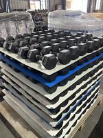 Ensemble d'haltères hexagonales en caoutchouc avec poignée antidérapante durable pour les bras et le corps, 5-50 LBS, prix de gros direct usine