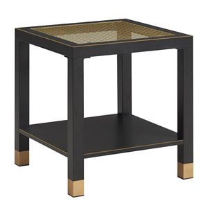 Square Side Table with Shelf Tempered Glass Metal Frame Living Room Nightstand - Product Image 4