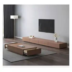 Coffee table tv stand set living room wood tv table and center table