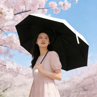 Parapluie triple usage double fonction, indispensable pour la saison des pluies, petit et frais, pour femme, portable, protection solaire, avec logo