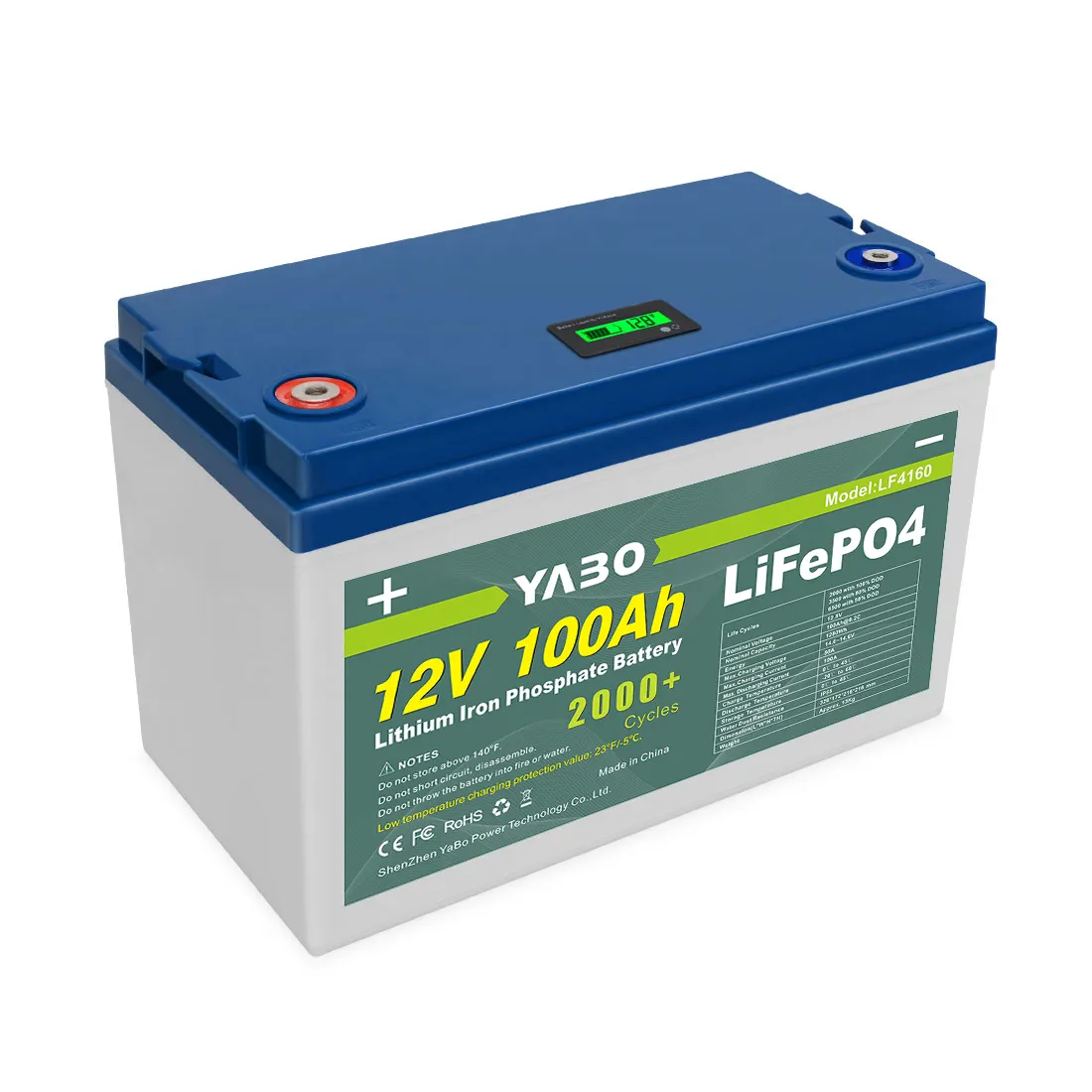 Batería YABO LiFePO4 12V 24V 36V 48V 24Ah 36Ah 50Ah 60Ah 100Ah 150Ah 200Ah 300Ah Batería de iones de litio de ciclo profundo 12V