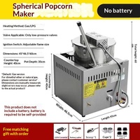 Machine à Popcorn Commerciale Automatique Entièrement Sphérique en Forme de Papillon, à Gaz, en Acier Inoxydable, 36V et Moins