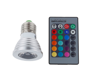 Lampadina <span class=keywords><strong>LED</strong></span> Colorata 3W RGBW <span class=keywords><strong>E27</strong></span> GU10 con Telecomando e Memoria, <span class=keywords><strong>LED</strong></span> GU5.3 - Product Image 2