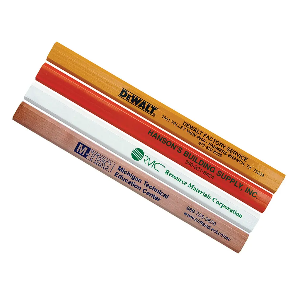Jumbo kare şekli marangoz kalem kişiselleştirilmiş 24cm Basswood malzeme düz HB kalemler için marangoz inşaat kalem