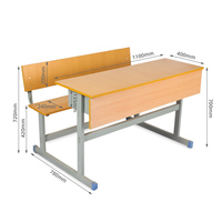 Ensemble banc et chaise scolaire double écologique pour étudiants, en MDF 18 mm, avec rangement, pour salles de classe primaires et secondaires