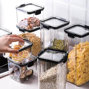Hot Sale 460ml Plastic Clear Airtight Kitchen Food Storage Container Multigrain Sealed Pantry Box for Storage