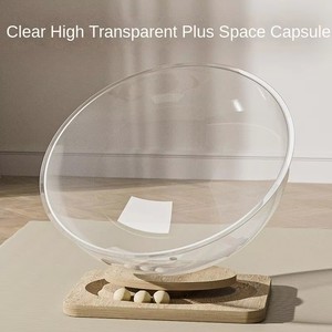 Muebles para gatos de espacio pequeño, casa transparente para gatos, cápsula para mascotas antiarañazos, <span class=keywords><strong>nido</strong></span>, <span class=keywords><strong>cama</strong></span> con patrón de animales sólidos para animales pequeños - Product Image 3