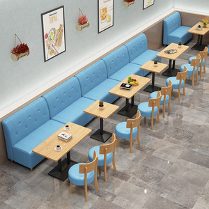 P Popular Milk Tea Shop Mesas y sillas Caf Sofás Bar Cabinas Snack Postres Hamburguesa Comida rápida Juego de mesa y silla - Product Image 4