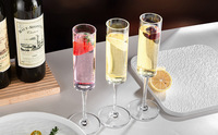 Design moderne 5.5OZ Mariage réutilisable pour flûtes à champagne Coupes à tige en acrylique Verres à vin pour la mariée Anniversaire Toasting Red Co