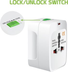 Adaptador de corriente <span class=keywords><strong>universal</strong></span> portátil mundial, convertidor de enchufe todo en uno enchufe de cargador de pared de viaje internacional fuera del país - Product Image 5
